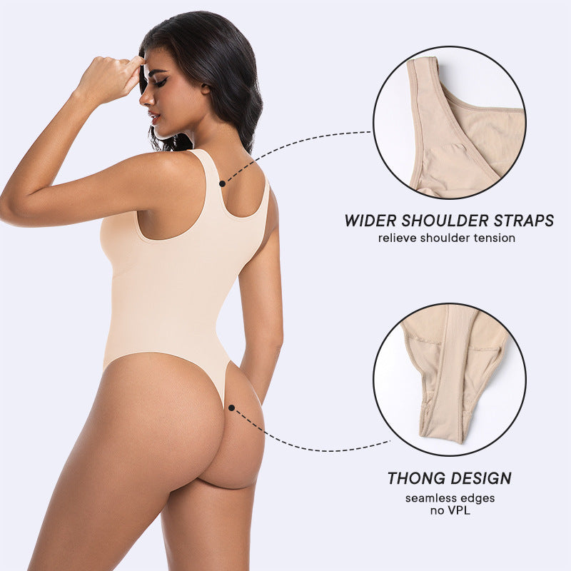 All-In-One Seamless Bodysuit, Tummy Control Shapewear, Seamless Butt-Lifting Thong Shapewear