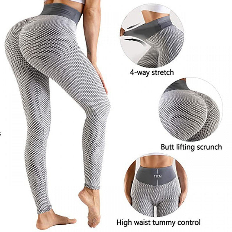 Honeycomb Pants High Waist Yoga Pants Peach Hip Sports Pants Fitness Pants Sportswear Fitness Pants
