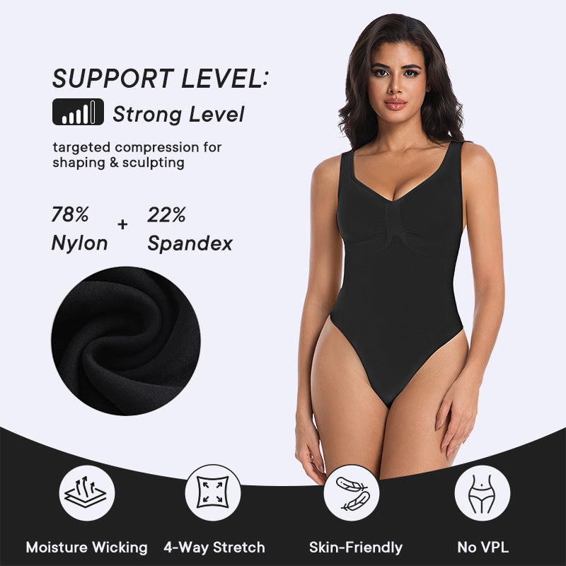 All-In-One Seamless Bodysuit, Tummy Control Shapewear, Seamless Butt-Lifting Thong Shapewear