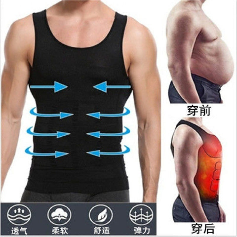 Waist-shaping Men's Belly-reducing Vest Stereotyped Tunic Top Fat Invisible Shapewear To Reduce Beer Belly Shapewear Wholesale