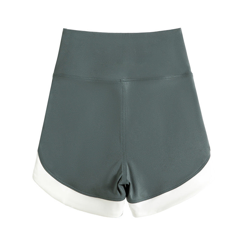 Summer High Waist Contrast Shark Pants Tight Hip Yoga Pants Three-point Sports Shorts Three-point Stitching Safety