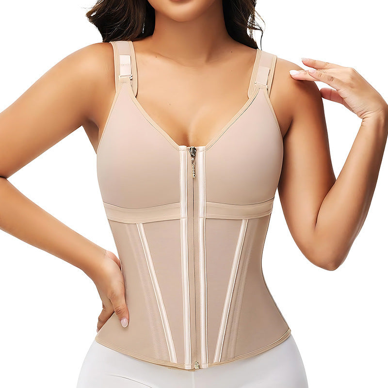 Body Shaping Belly Shaping Vest Top With Bra One-piece Mesh Belly Shaping Waist Shaping Clothes For Women